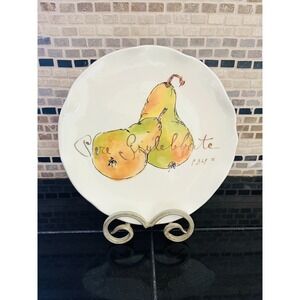 Crate &‎ Barrel Pears Plate Verona Fruit Plate 9"